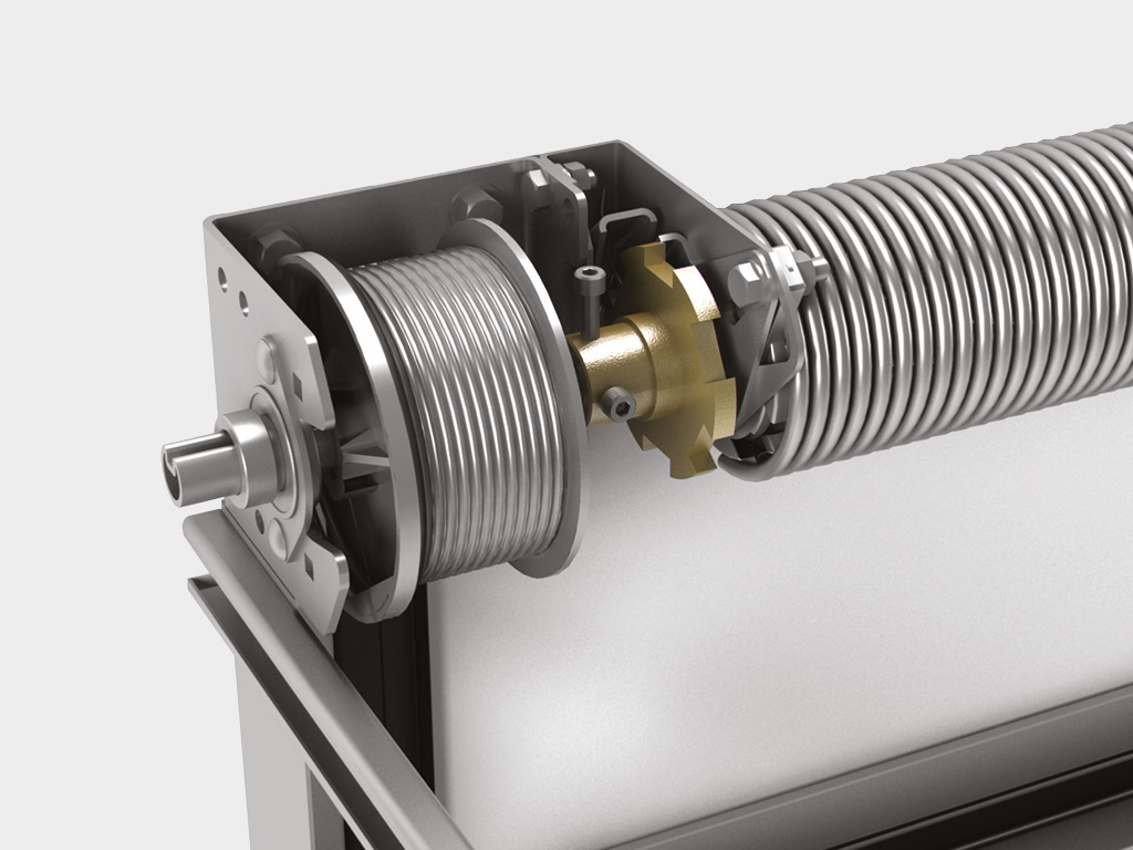 扭簧防断保护装置能有效锁住门轴，防止门体掉落。